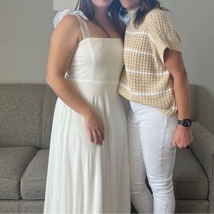 Lulus Radiant Romance white tie-strap maxi dress